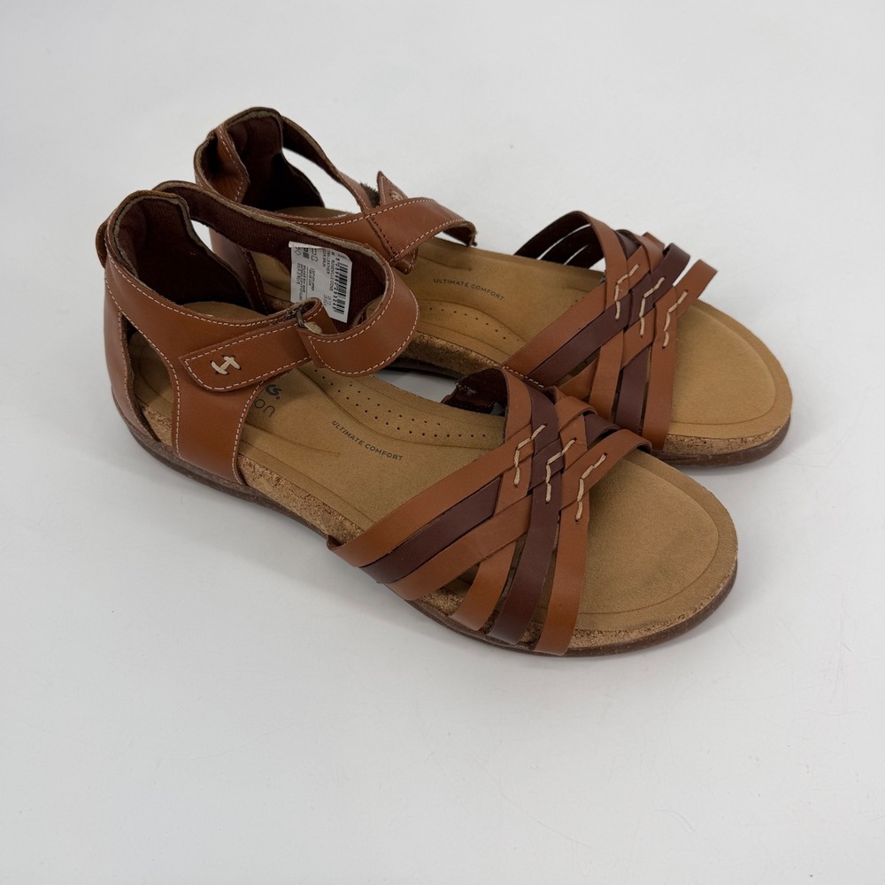 Clarks Roseville Cove Brown Leather Sandals 9.5 Ultimate‎ Comfort Summer Casual